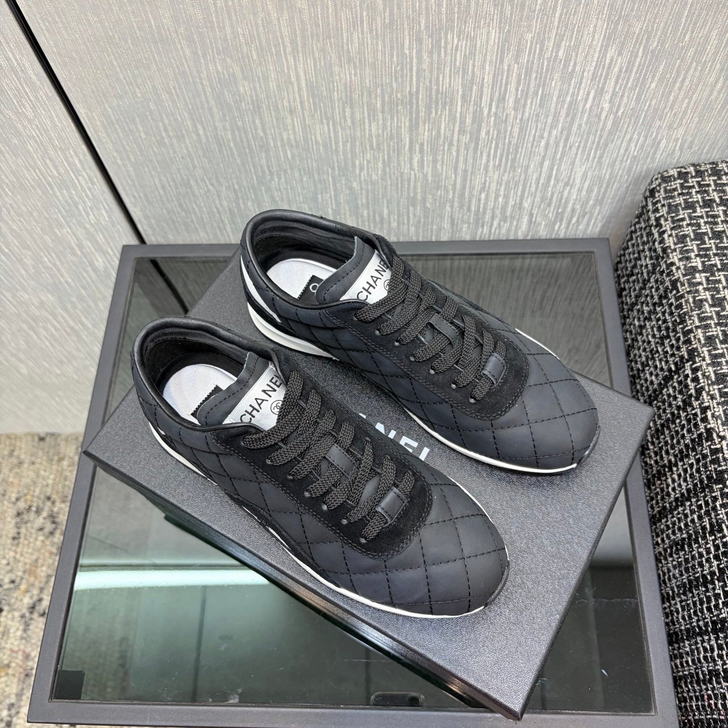 Chanel 26 Quilted Sneaker Black in Lambskin 602467