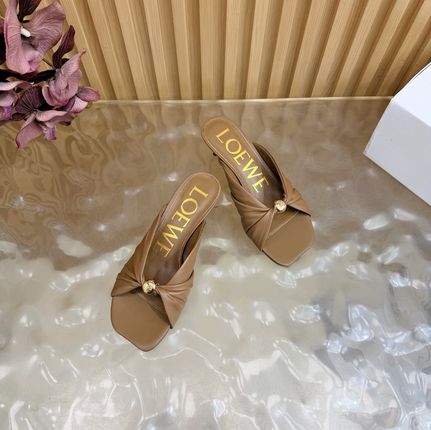 Loew Pebble Soft Sandal 55 Brown in Sheepskin 749416