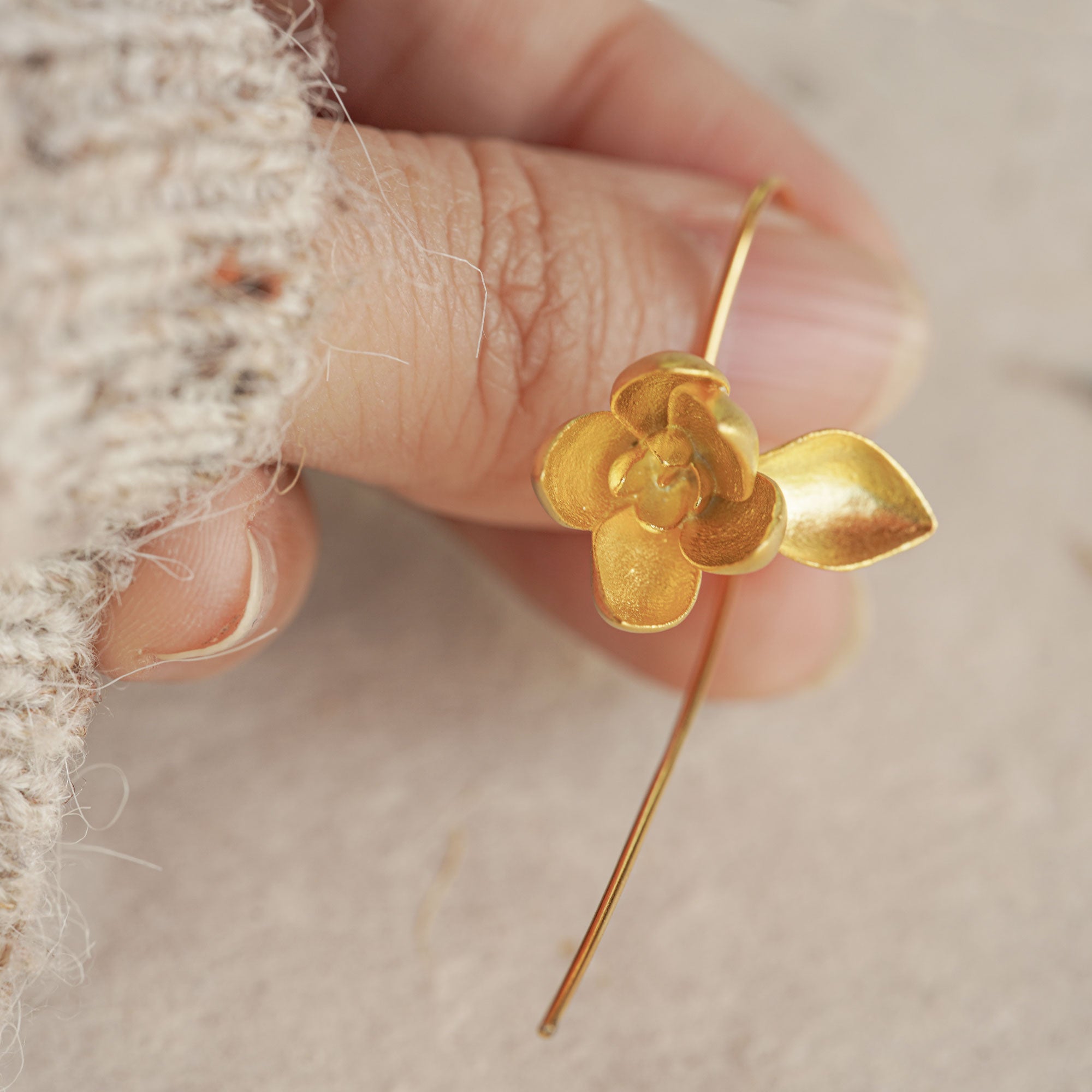 MAGNOLIA FLOWER EARRINGS