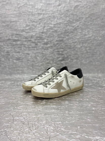 GOLDEN GOOSE SUPERSTAR SNEAKERS WHITE BLACK CALFSKIN AND SUEDE