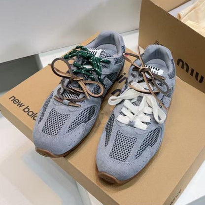 Miu Miu Pre-Owned x New Balance Sneakers Dark Gray Cowhide Suede