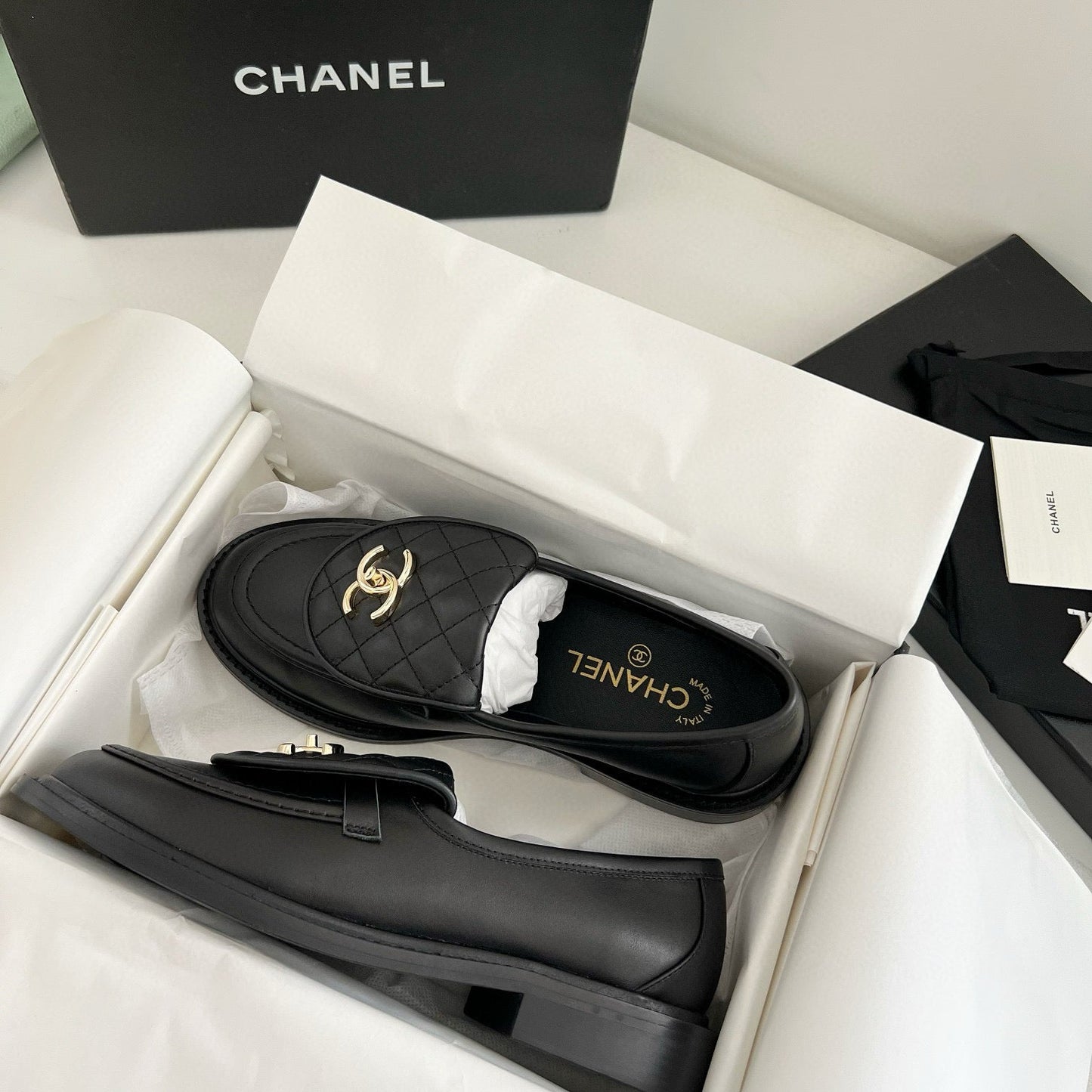 CC Moccasins 25mm In Black Lambskin