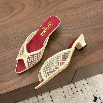 CC 26 Coco Beach Mules 40mm Beige in Mesh