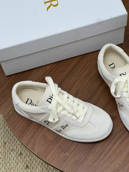 CD Ribbon Sneaker White Leather and Technical Fabric