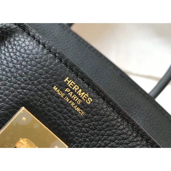 HERM Birkin 35cm Bag In Black Epsom Leather GHW