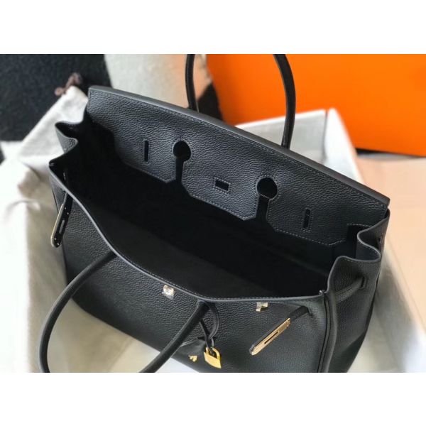 HERM Birkin 35cm Bag In Black Epsom Leather GHW