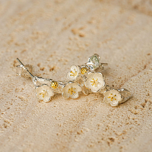 PLUM BLOSSOM FLOWER EARRINGS
