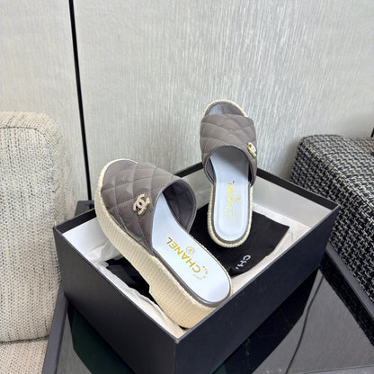 CC 25S Espadrille Platform Wedge Slides