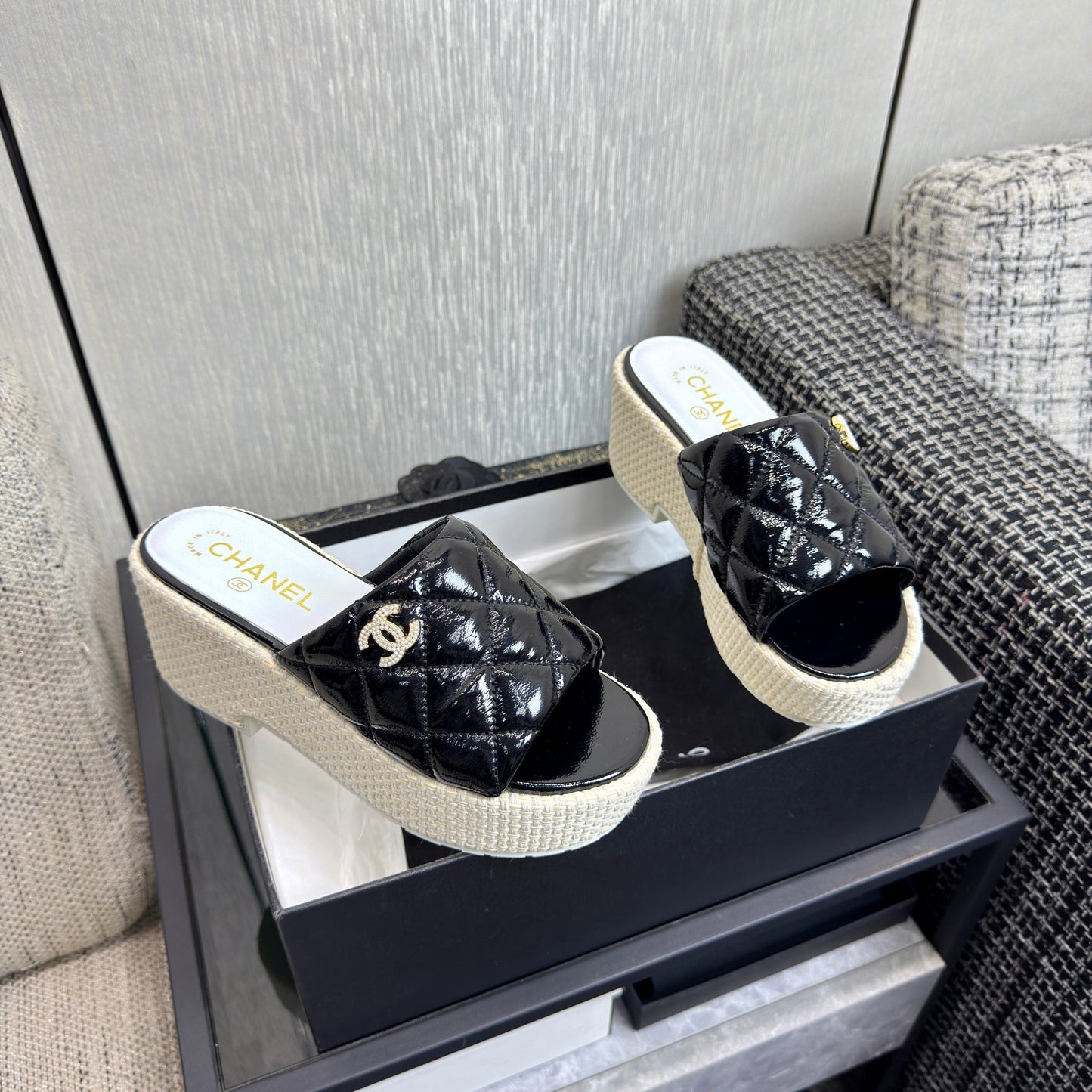 CC 25S Espadrille Platform Wedge Slides