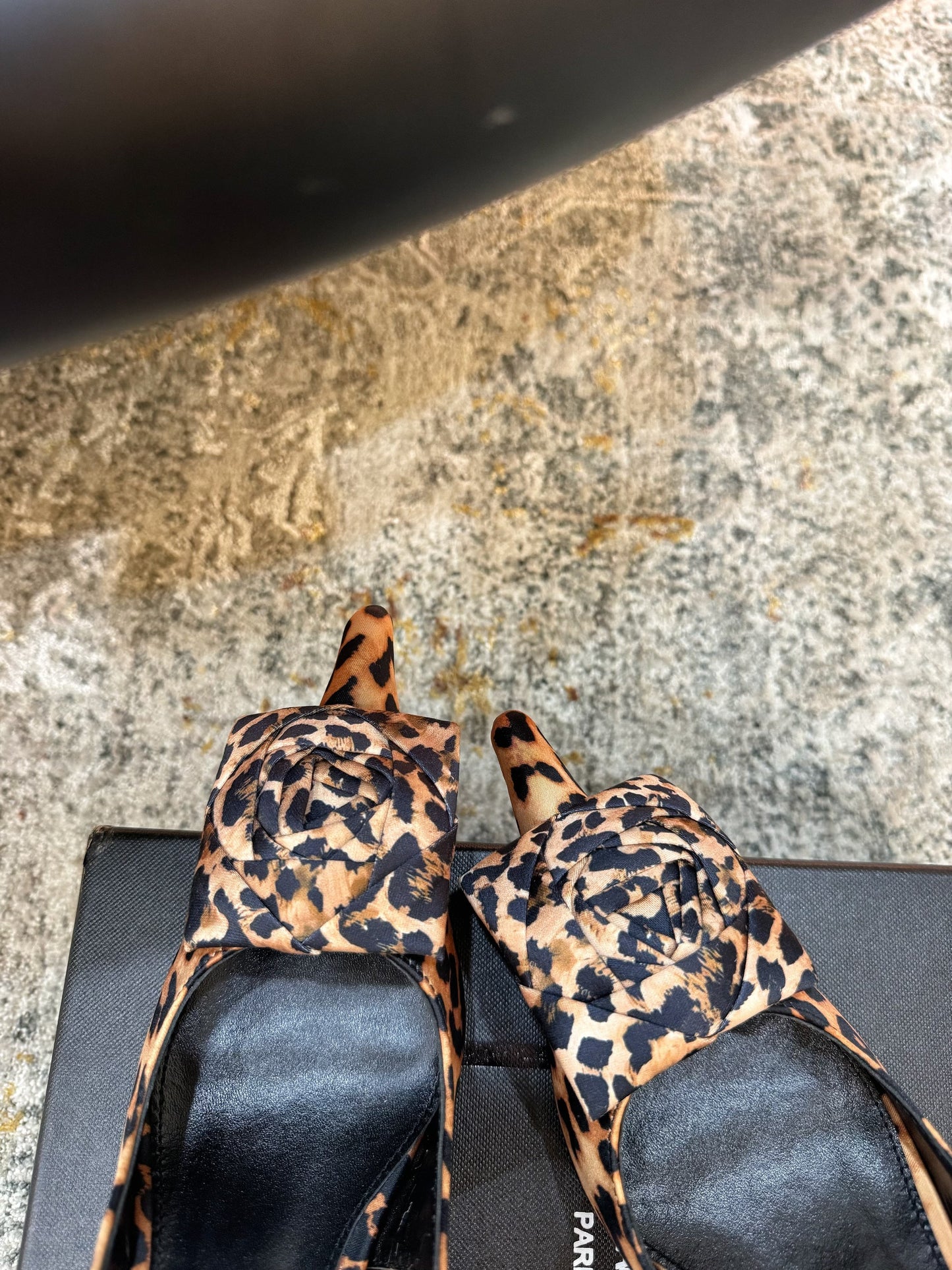 YSL Dakota Pumps 50mm Leopard Printed Satin 637208