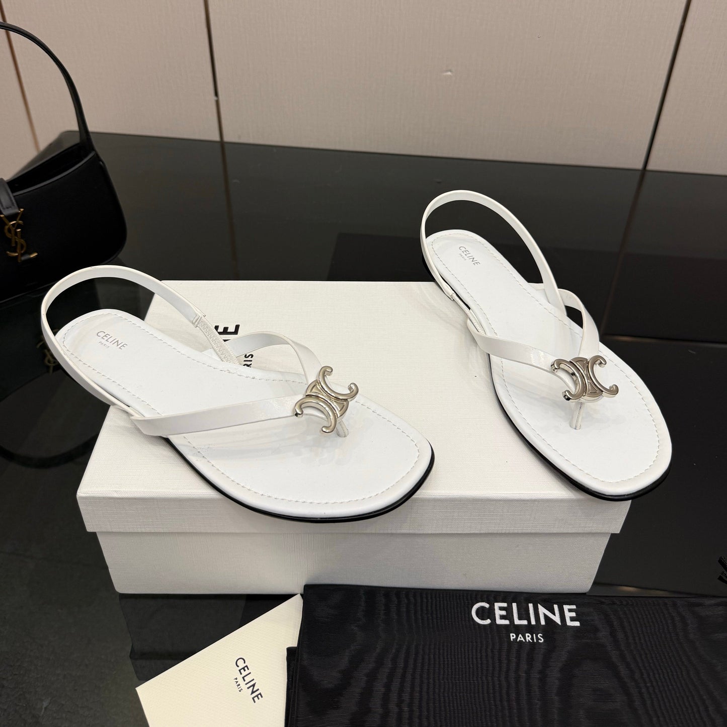 CL Biki Sandal White Calfskin 725673