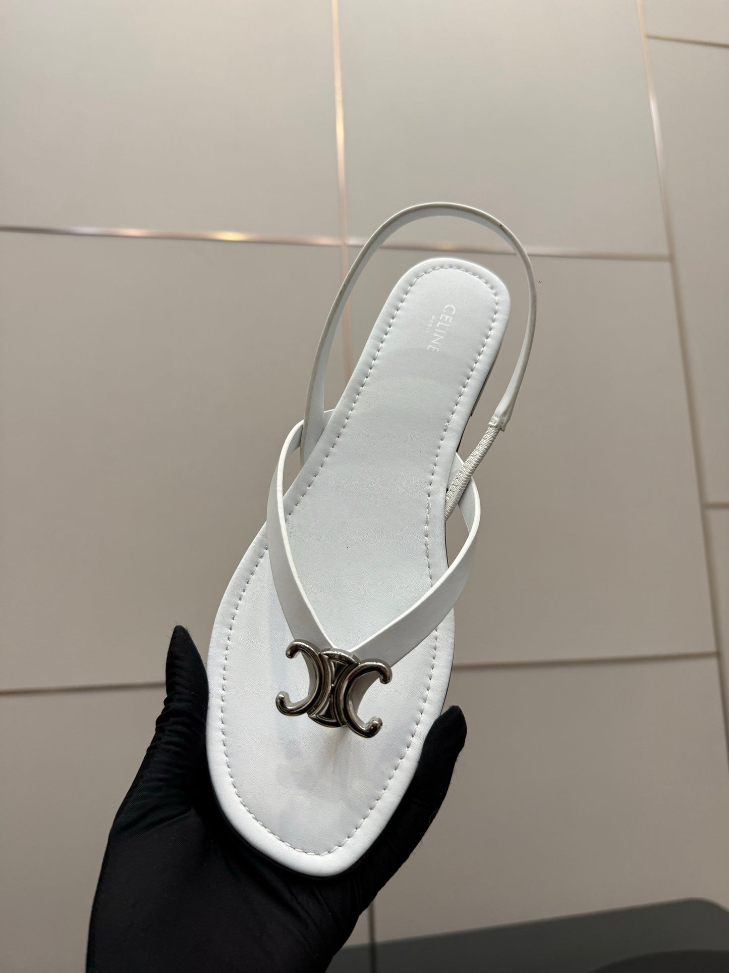 CL Biki Sandal White Calfskin 725673