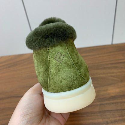 LP Open Walk Ankle Boot Green Fur Suede 550894