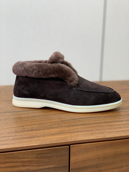 LP Open Walk Ankle Boot Dark Brown Fur Suede 550899