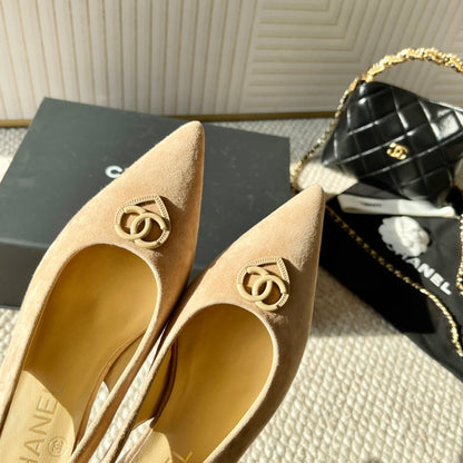 CC Slingback In Beige Suede 151518