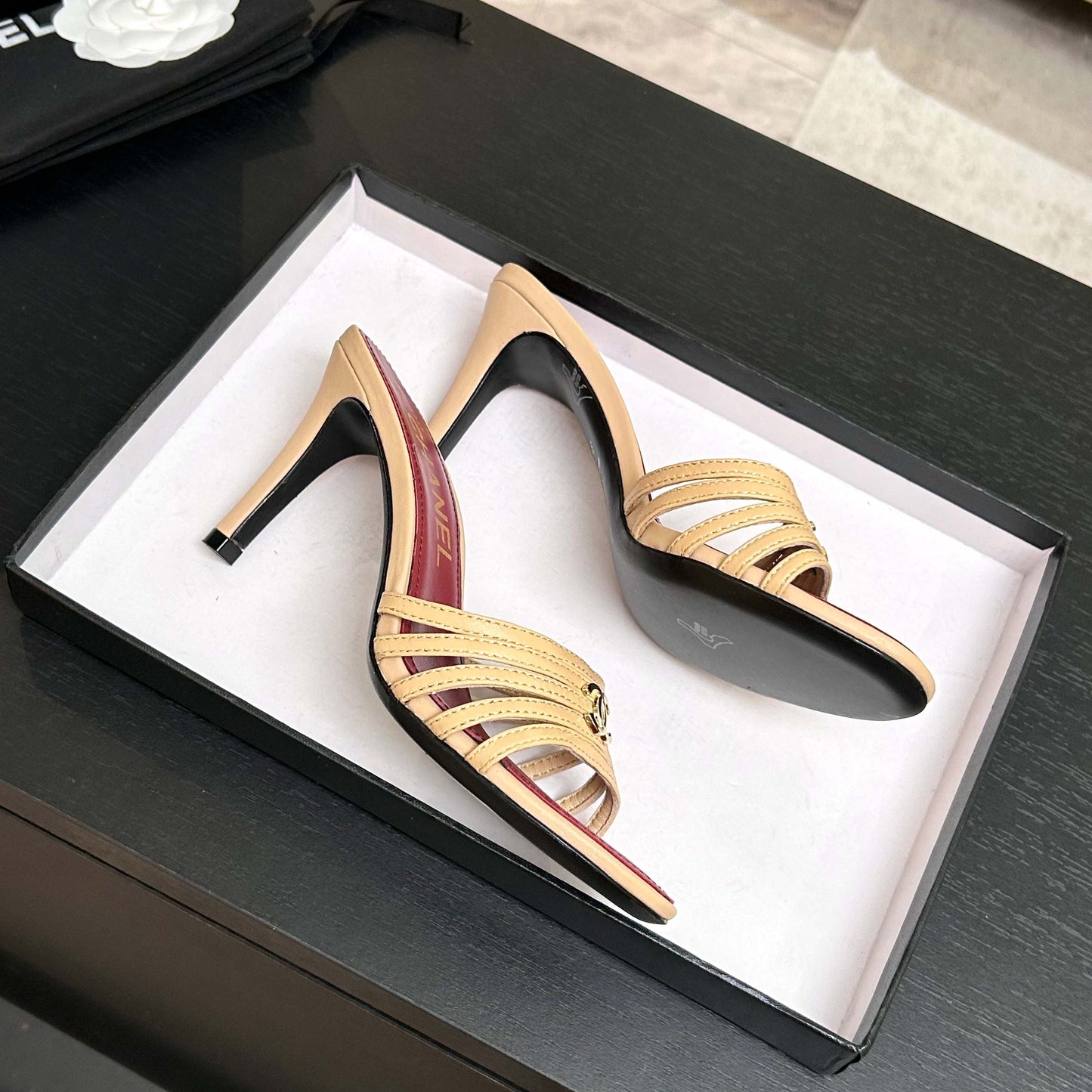 CC Métiers d__rt 26s Mules 6cm Beige Leather 847251
