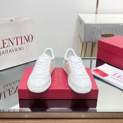 Valentino 25s Upvillage Sneakers In White Mix Beige Lambskin