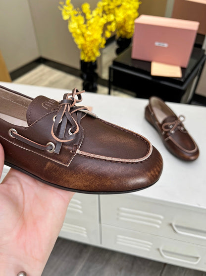 miu loafer sienna calfskin