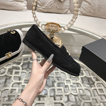 CC 25A Loafer Black Sherpa Suede