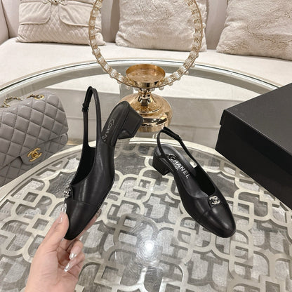 CC 25ss Slingbacks 35mm Black Lambskin & Sheepskin 432606