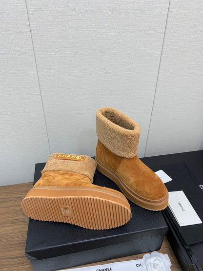 CC Ankle Boots Brown Yellow Suede