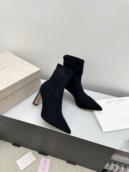 Jimmy Short Boots 85mm Black Suede 511611