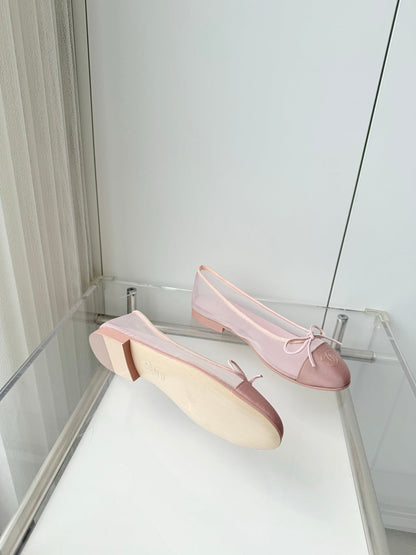 Chanel 2026 Ballet Flat Pink Mesh Suede 697400