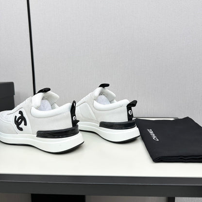 CC Sneaker Black White Cowhide Suede 789077