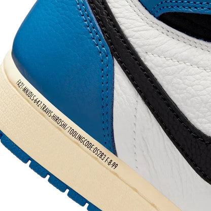 Travis Scott x Air Jordan 1 Blue Black White Leather