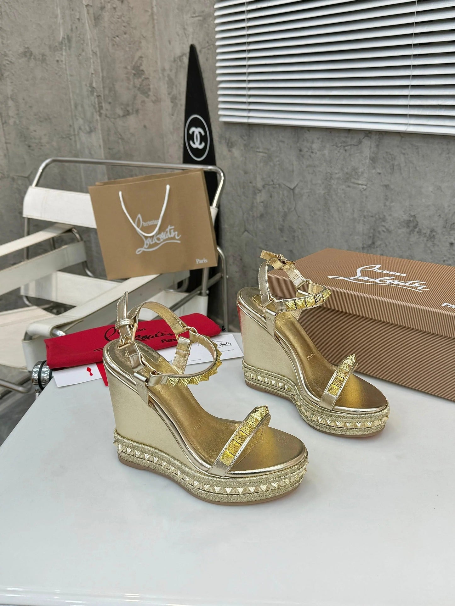 CL 2026 Nappa Mica Pyraclou 110 Wedge Sandals Leather 784235