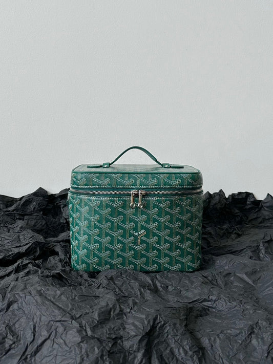 GOYA MAKEUP BOX BAG 20CM GREEN CANVAS
