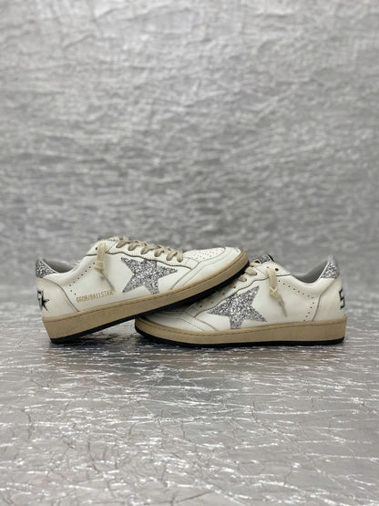 GGDB Ball Star Sneakers White Nappa Leather Glitter Star