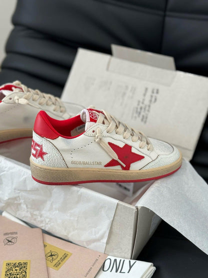 GGDB Ball Star in White Cowhide with Red Star